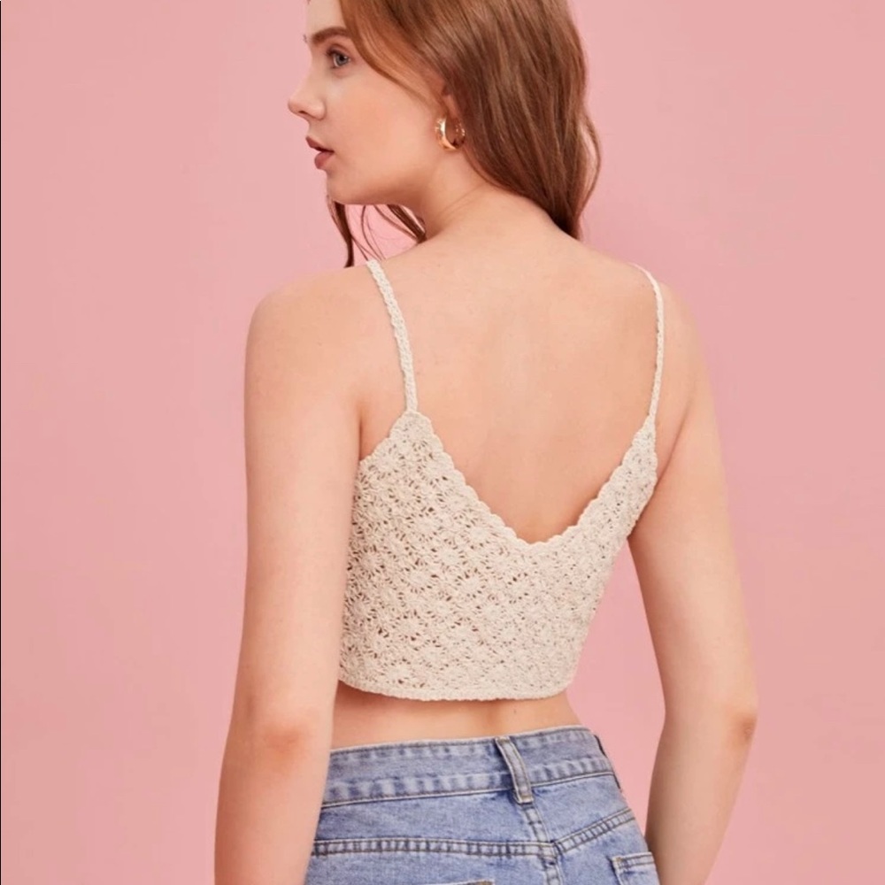 🔥2for$25🔥🥳HP🤩Crocheted cami crop top